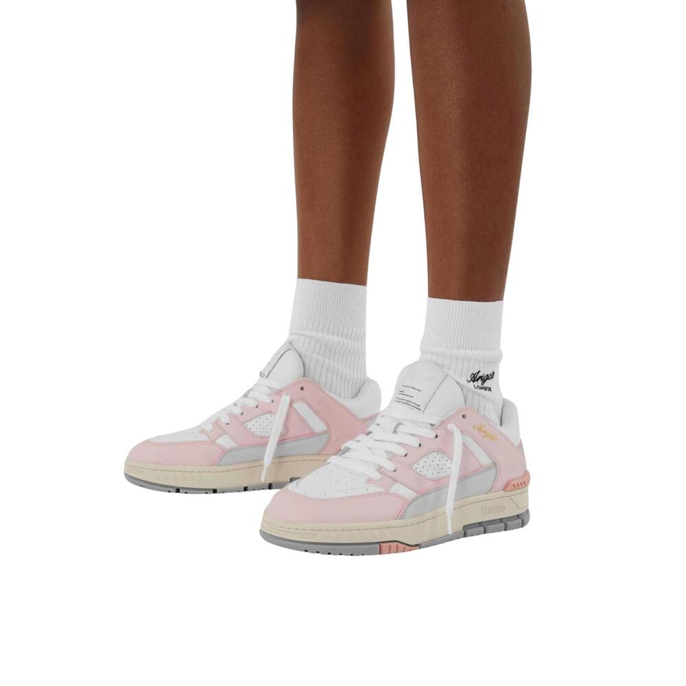 NEW AXEL women's area lo sneakers in pink & white